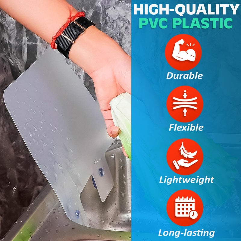VIKROM 3 Pcs Sink Splash Guard Suction Cup - 9.7x11" Splash Guard Sink Splatter Screen Set, Long-Lasting and Easy to Clean Dishwashing Accessories for Kitchen, Durable, Lightweight, and Easy to Use - Image 3